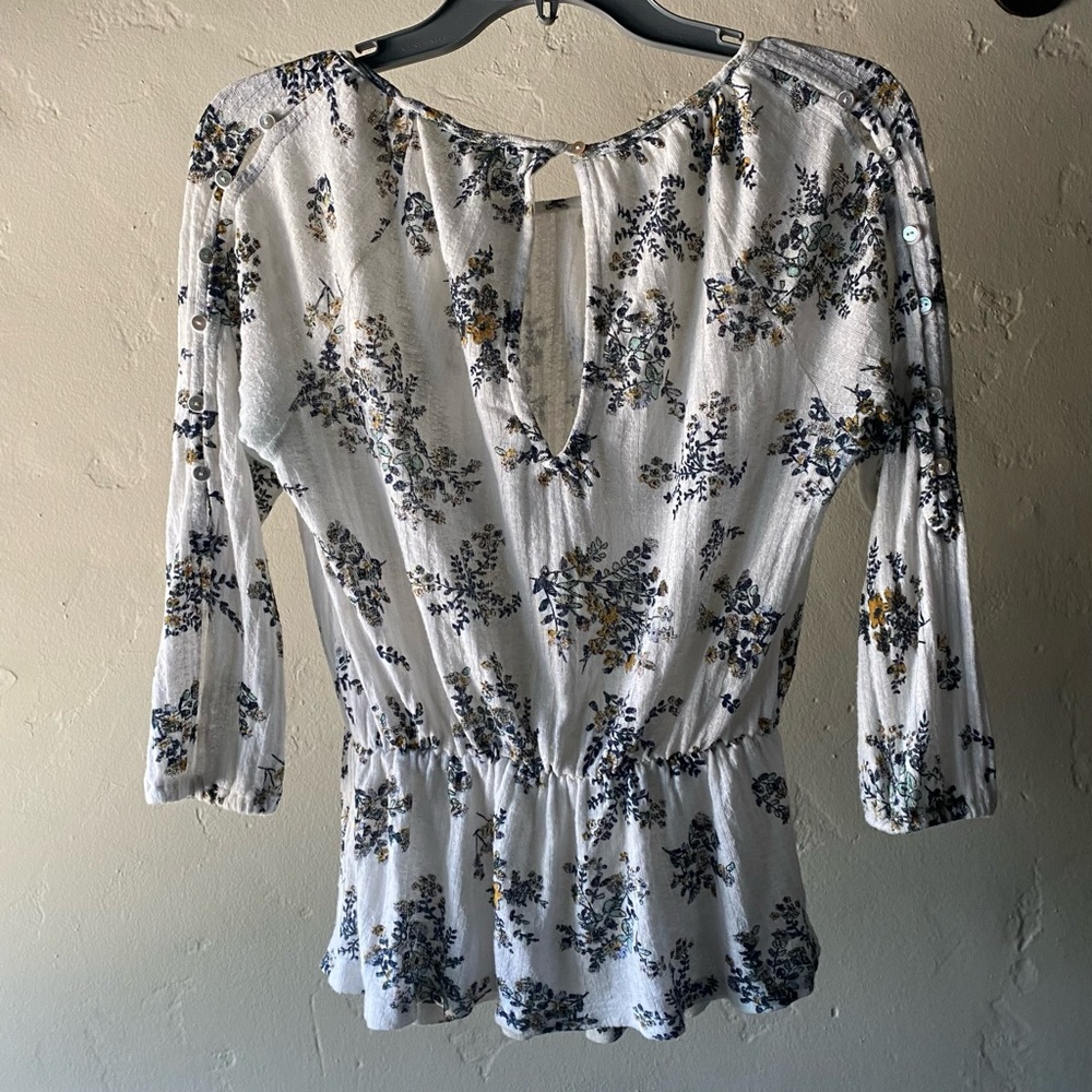Lucky Brand Floral Peplum Blouse - Picture 2 of 4